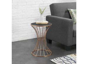 4059438144448 - [encasa] - Beistelltisch Sablier ø 38 cm Stundenglasform Kupfer encasa - Bronze