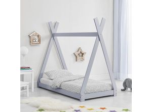 4059438146213 - [encasa] - Kinderbett Onjeda 80x160 cm Hellgrau Hellgrau