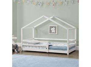 4059438147012 - Kinderbett Knätten 70x140 cm Weiß [encasa] - Weiß