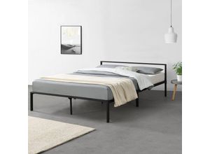 4059438147418 - [encasa] - Metallbett Imatra 140x200 cm Schwarz encasa