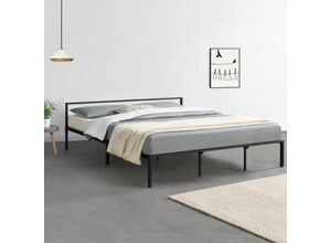 4059438147432 - [encasa] - Metallbett Imatra 180x200 cm Schwarz encasa