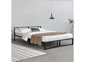 4059438147562 - [encasa] - Metallbett Meran 180x200 cm Schwarz encasa