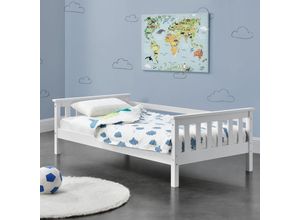 4059438147999 - [encasa] - Kinderbett Nuuk 70x140 cm Weiß Weiß