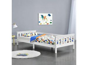 4059438148033 - [encasa] - Kinderbett Nuuk 90x200 cm Weiß Weiß