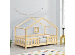 4059438148101 - [encasa] - Kinderbett Treviolo 70x140 cm Holzfarben Hellbraun