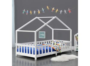 4059438148156 - [encasa] - Kinderbett Treviolo 90x200 cm Weiß Weiß