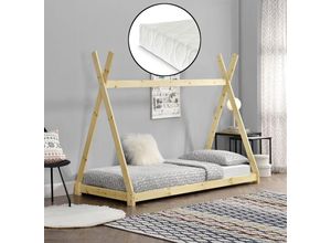 4059438153174 - [encasa] - Kinderbett Onejda 90x200 cm Natur Hellbraun