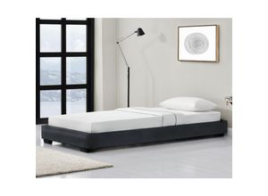 4059438167645 - [corium] - Kunstlederbett Masari 90x200 cm mit Lattenrost Schwarz Corium - Schwarz