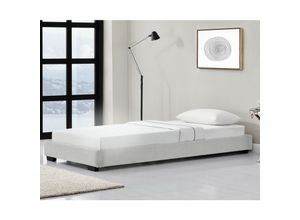 4059438167676 - [corium] - Kunstlederbett Masari 90x200 cm Schwarz Corium - Weiß