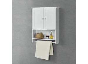 4059438575914 - [encasa] - Badezimmerschrank Steyr 65x49x15 cm Weiß mdf encasa - Weiß