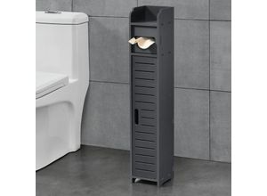 4059438575945 - [encasa] - Toilettenpapierhalter Leoben 80x15x15 cm Schrank wpc Dunkelgrau encasa - Dunkelgrau