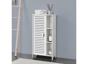 4059438576904 - [encasa] - Badezimmerschrank Vansbro 96x48x24 cm wpc Weiß Weiß