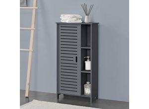 4059438576911 - [encasa] - Badezimmerschrank Vansbro 96x48x24 cm wpc Dunkelgrau Dunkelgrau