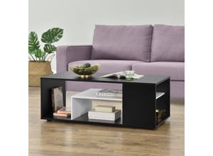 4059438577086 - [encasa] - Couchtisch Osby 41x110x50 cm Schwarz Weiß encasa