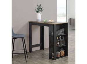 4059438577468 - [encasa] - Bartheke Danderyd 120x60x106 cm mit 3 Ablageflächen Schwarz Holz encasa - Braun