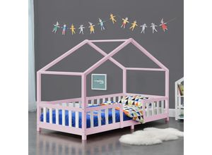 4059438581519 - [encasa] - Kinderbett Treviolo 90x200 cm Rosa   Weiß Rosa