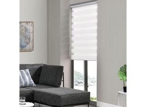 4059438582196 - [encasa] - Duo Rollo 80x220cm Zebra-Rollo Weiß - Weiß