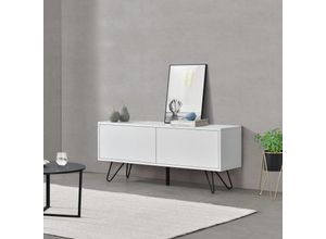 4059438583469 - [encasa] - Sideboard Bollebygd 465x110x30cm Weiß encasa - Weiß