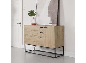 4059438583896 - [encasa] - Sideboard Hylte 115x40x79cm Eicheoptik encasa - Hellbraun