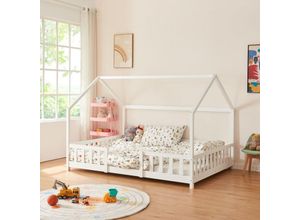 4059438671555 - [encasa] - Kinderbett Sisimiut 140x200 cm Weiß Weiß