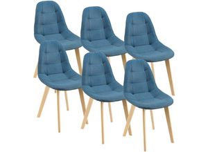 4059438675843 - [encasa] - Esszimmerstuhl Kopparberg 6er-Set Blau encasa - Blau