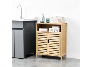 4059438680359 - [encasa] - Bambus Badezimmerschrank Eslöv 81x655x31 cm Bambus