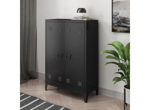 4059438681134 - [encasa] - Metallschrank Oripää 110x75x33 cm Schwarz