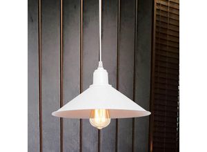 4059438682582 - Luxpro - Pendant Lamp Hinckley Hanging Lamp White Living Room Lamp Retro 1 x E27 Kitchen Lamp Hanging Industrial Design 81001359 - Weiß