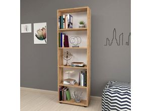 4059438683381 - [encasa] - Bücherregal Vara 172x55x20 cm Eiche-Optik Eiche