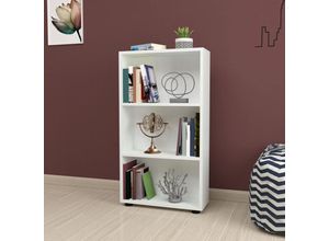 4059438683428 - [encasa] - Bücherregal Vara 106x55x20 cm Weiß Weiß