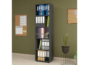 4059438683527 - [encasa] - Bücherregal Vara 178x49x30 cm Anthrazit Dunkelgrau