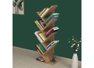 4059438683541 - [encasa] - Bücherregal Tranås 121x44x22cm Eiche Eiche