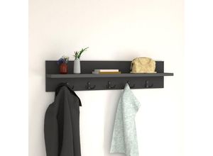 4059438684104 - [encasa] - Wandgarderobe Hammarö 80x11x18cm Anthrazit Dunkelgrau