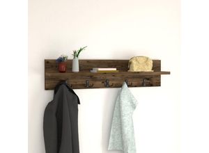 4059438684111 - [encasa] - Wandgarderobe Hammarö 80x11x18cm Eichenoptik antik Eiche