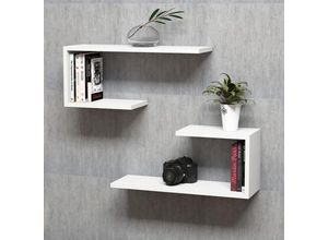 4059438800979 - [encasa] - Wandregal-Set Årslev 2-tlg 27 x 60 x 20 cm bis ca 5 kg Weiß Weiß