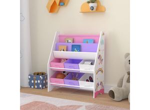4059438811609 - [encasa] - Kinderregal Ponteceso Einhorn-Motiv Weiß   Lila   Rosa Lila