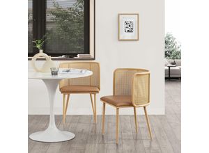 4059438817410 - [encasa] - Esszimmerstuhl Flen 2er Set Braun Holzoptik Braun