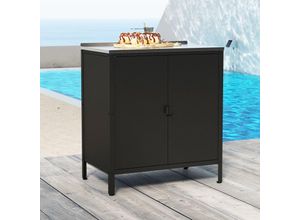 4059438817472 - Casapro - Outdoor Schrank Bolognano 92x80x50cm Schwarz matt [ ] - Schwarz