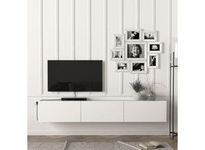 4059438820441 - [encasa] - Fernsehschrank Vihti 180x31x295cm Weiß Weiß