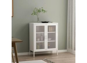 4059438843785 - [encasa] - Sideboard Falköping mit Gittertüren Weiß Weiß