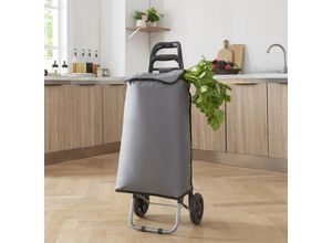 4059438843983 - [encasa] - Klappbarer Einkaufstrolley Aaby 36 l Dunkelgrau