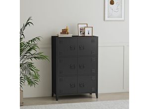 4059438844218 - [encasa] - Büroschrank Hamina 113x80x40cm Schwarz Schwarz