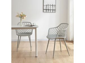 4059438845154 - [encasa] - Esszimmerstuhl Kangasniemi 2er Set Hellgrau Hellgrau