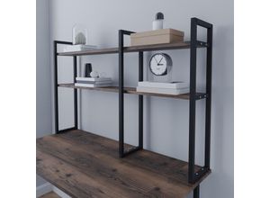 4059438846335 - [encasa] - Schreibtischregal Askøy 120x20x74cm Eiche antik Antique Oak