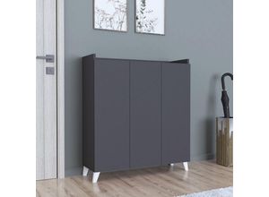 4059438846502 - [encasa] - Beistellschrank Sirdal 1035x90x30 cm Anthrazit Dunkelgrau