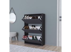 4059438846588 - [encasa] - Schuhschrank Aurskog 110x735x24cm Anthrazit Dunkelgrau