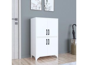 4059438846632 - [encasa] - Beistellschrank Høland 100x625x36cm Weiß Weiß