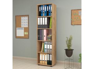 4059438846656 - Bücherregal Vara 178x49x30 cm Eiche-Optik [encasa] - Eiche