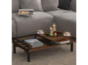 4059438848285 - [encasa] - Couchtisch Ibestad 90x50x28cm Walnuss Walnuss