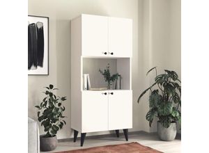 4059438848797 - [encasa] - Beistellschrank Nes 135x60x32cm Weiß Weiß